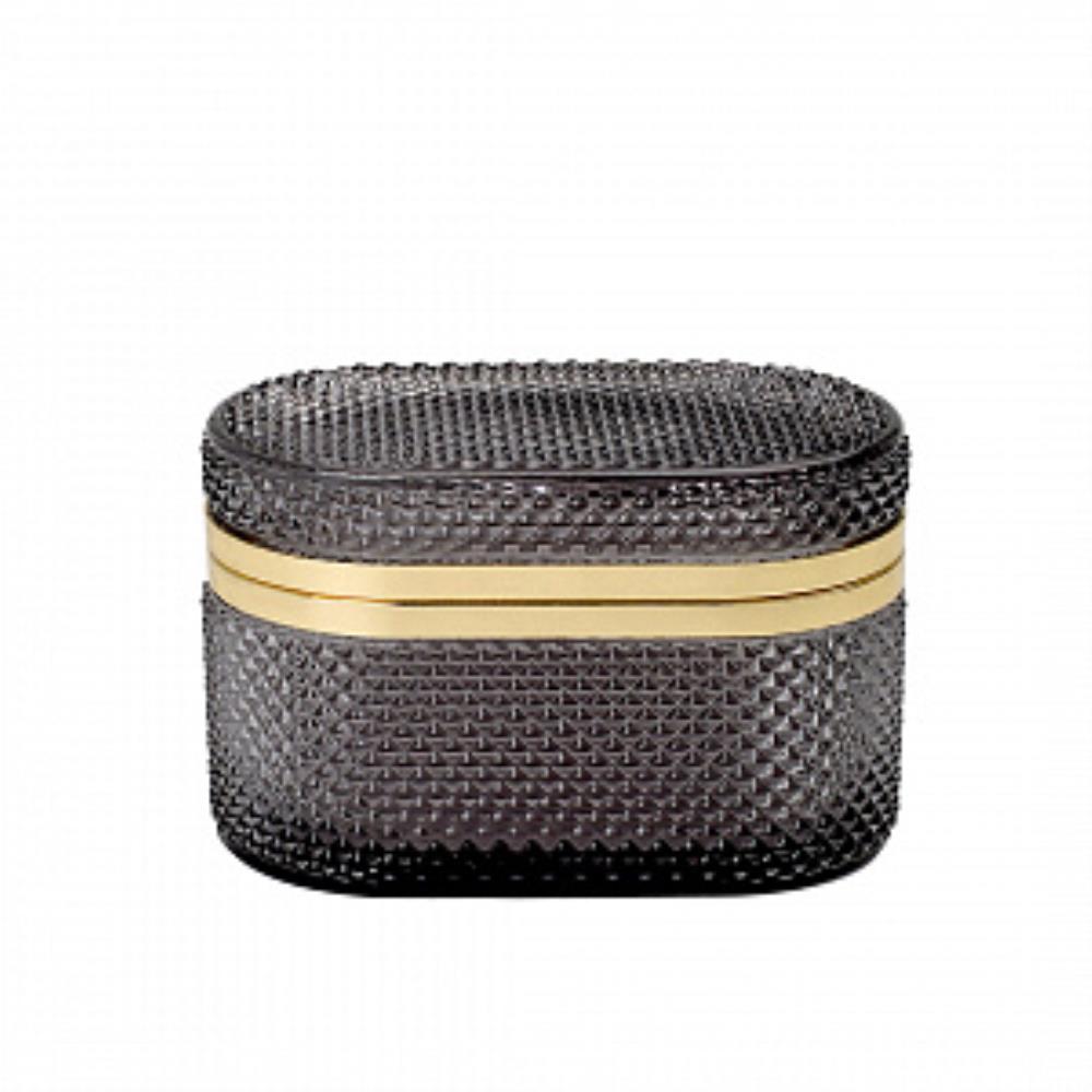 Стеклянная шкатулка овальная с крышкой Fancy98