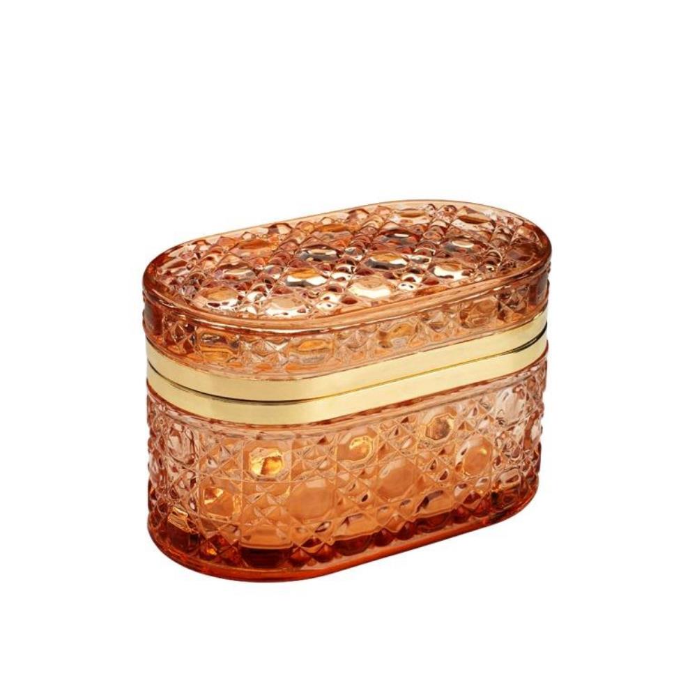 Стеклянная шкатулка овальная с крышкой Fancy104