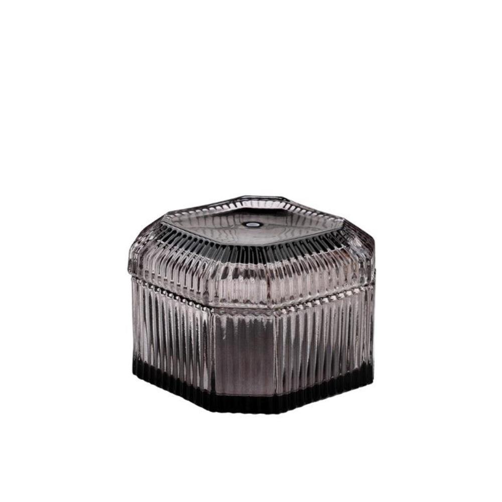 Стеклянная шкатулка квадратная с крышкой Fancy102