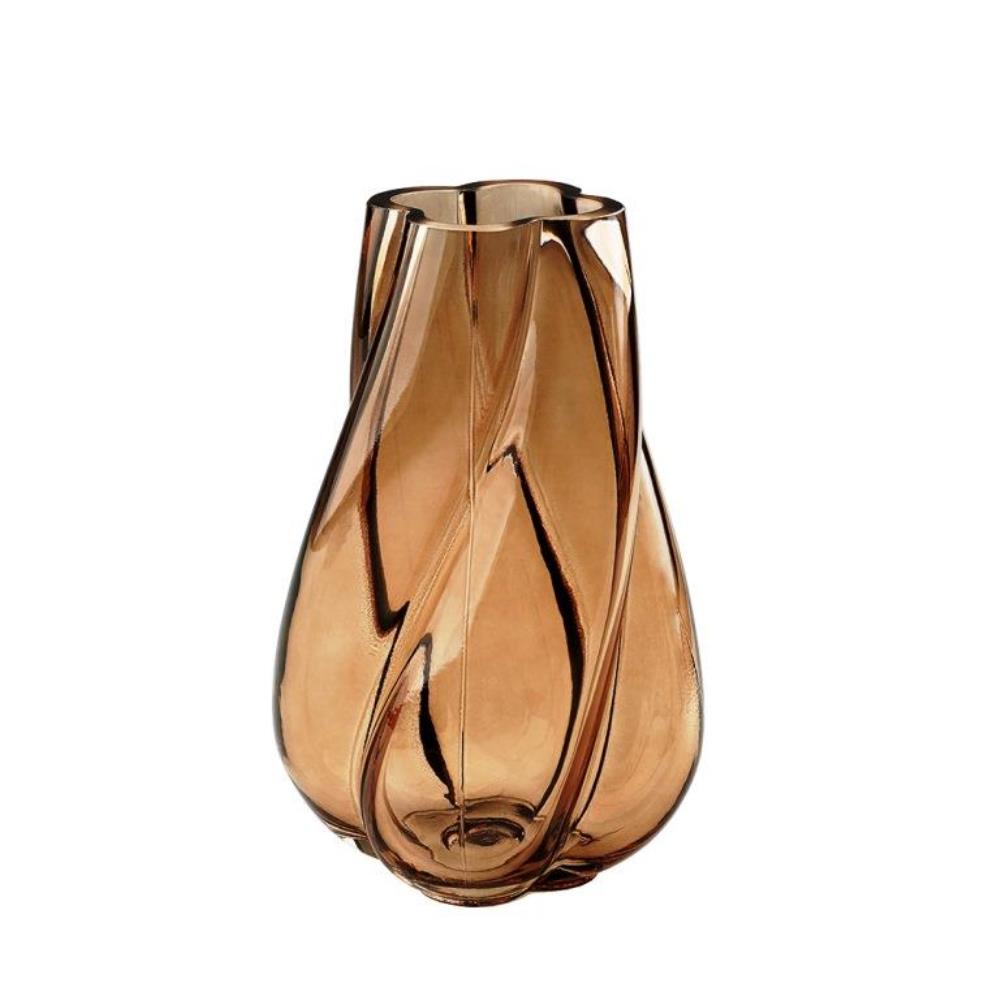 Декоративная ваза из цветного стекла Д110 Ш100 В182, коричневый