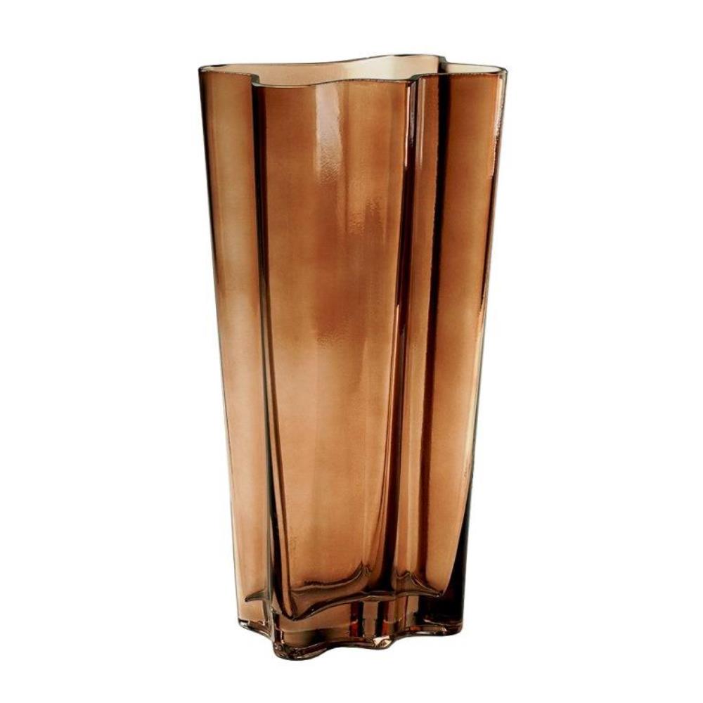 Декоративная ваза из цветного стекла, Д120 Ш85 В250, коричневый