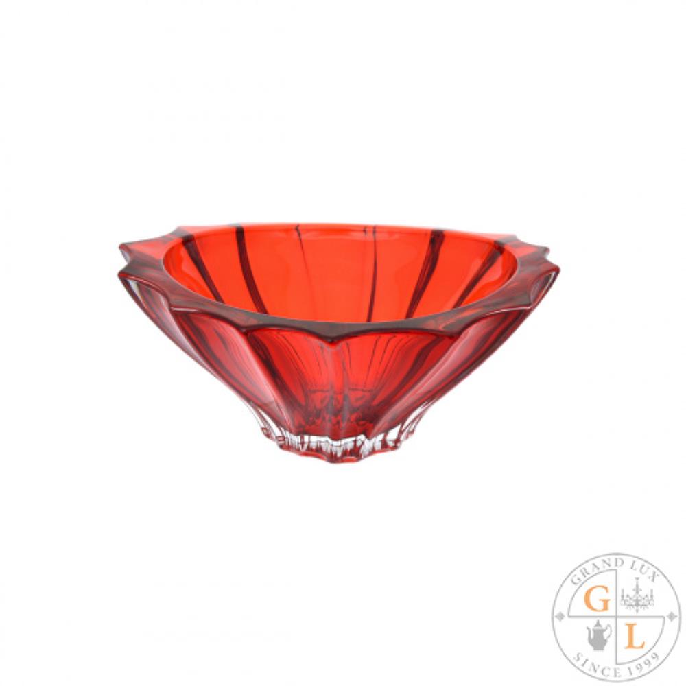 Aurum Crystal Plantica Конфетница 22 см Red Aurum Crystal Plantica Конфетница 22 см Red