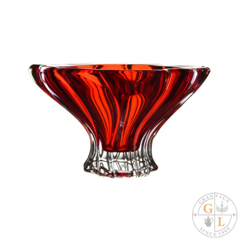 Aurum Crystal Plantica Конфетница 15 см Red