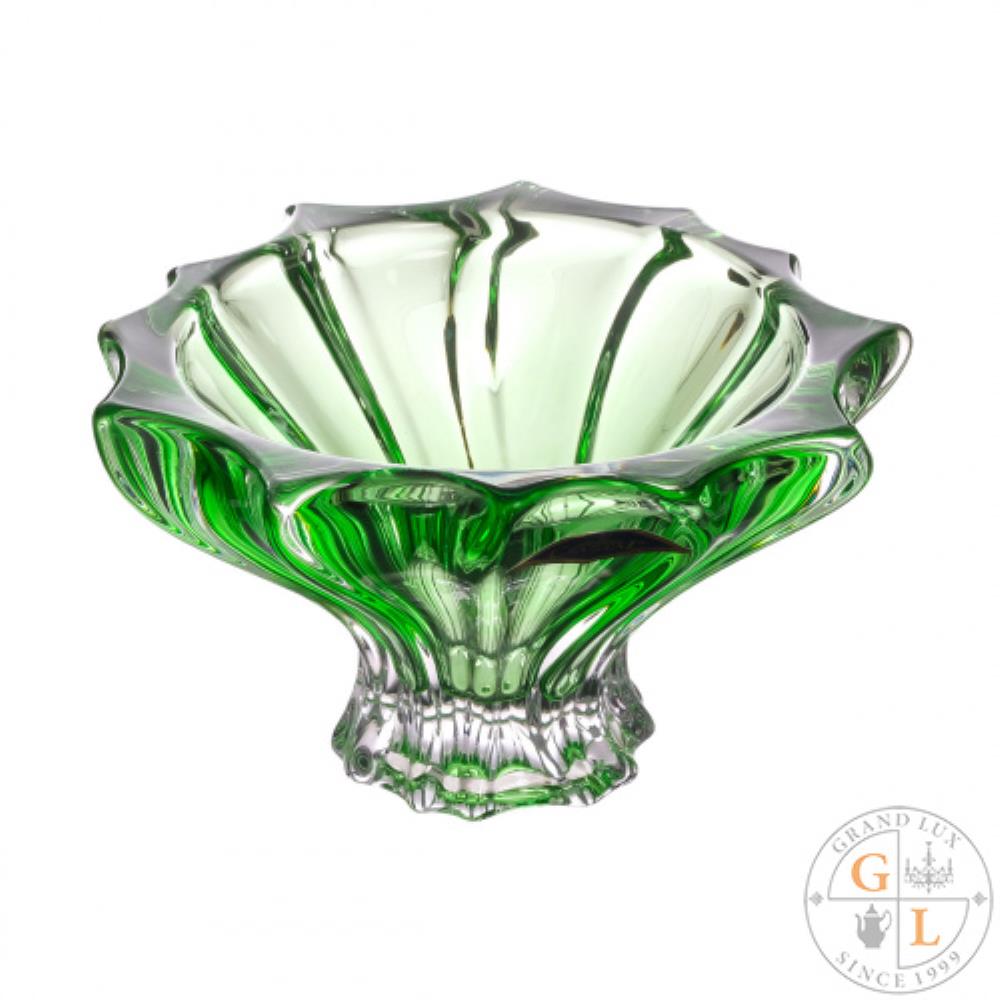 Aurum Crystal Plantica Конфетница 15см green
