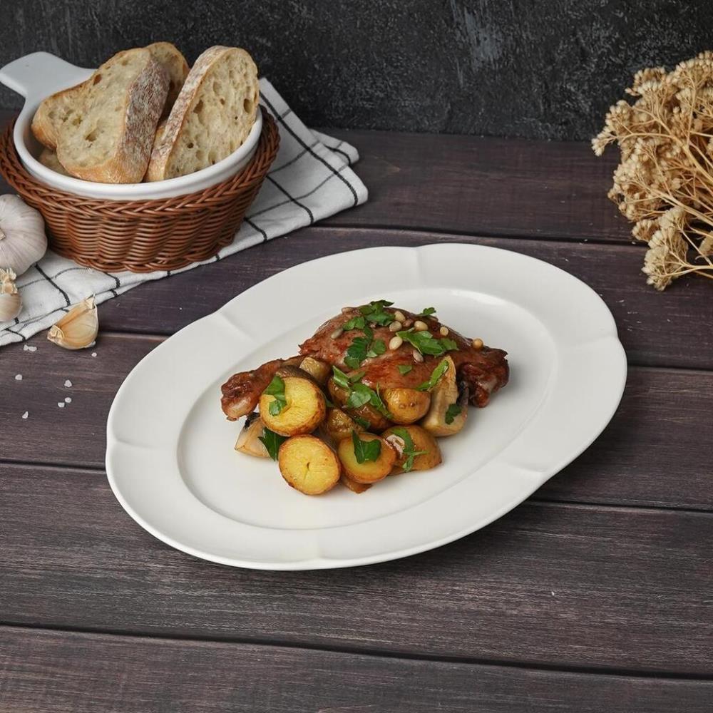 Retro Ritz & Bella-White Блюдо овальное 30*22см, фарфор 