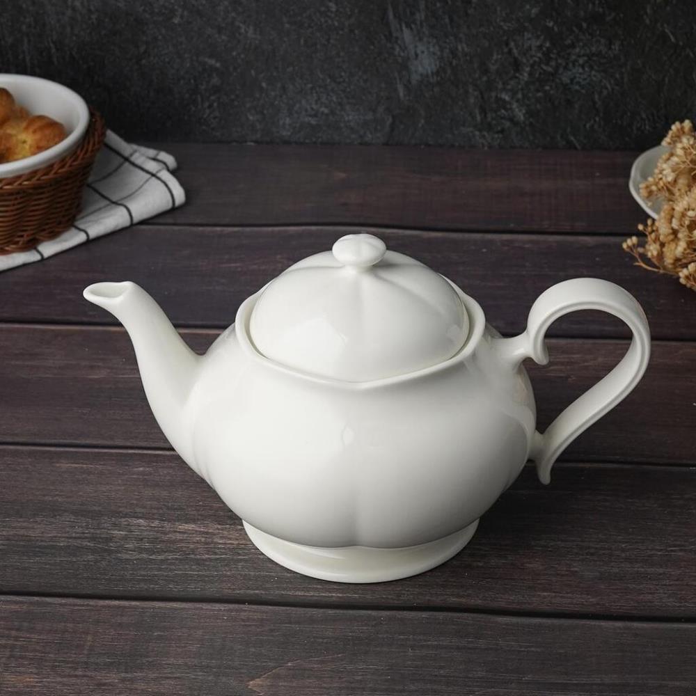 Retro Ritz & Bella-White Чайник 1000мл, фарфор 