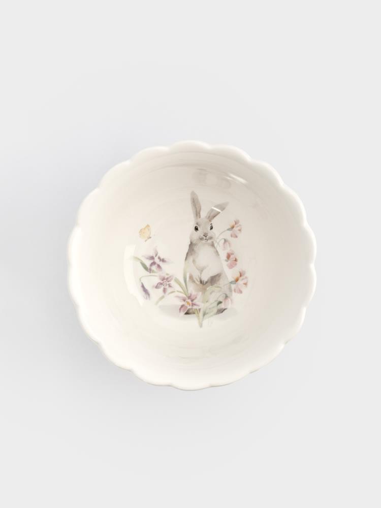 Салатник, 15х7 см, 530 мл, керамика, белый, Кролик с цветами, Flower Rabbit Салатник, 15х7 см, 530 мл, керамика, белый, Кролик с цветами, Flower Rabbit