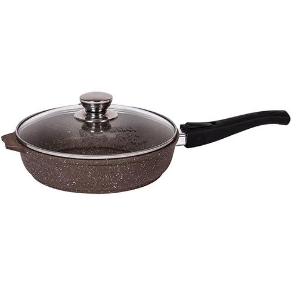 Гранит brown  Сковорода 30см АП со съемной ручкой и стекл. крышкой