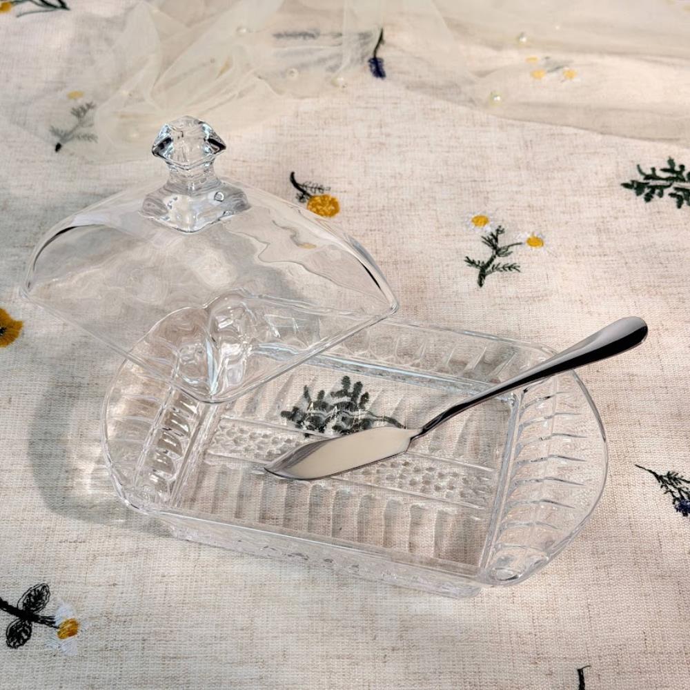 588-798 Масленка 17см с ножом в под.уп.(х24)Стекло 588-798 Масленка 17см с ножом в под.уп.(х24)Стекло