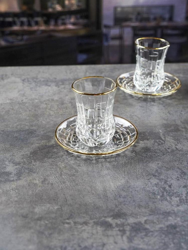 ETNA RCR Набор армудов 140 мл. (2 армуда+ 2 блюдца) золото