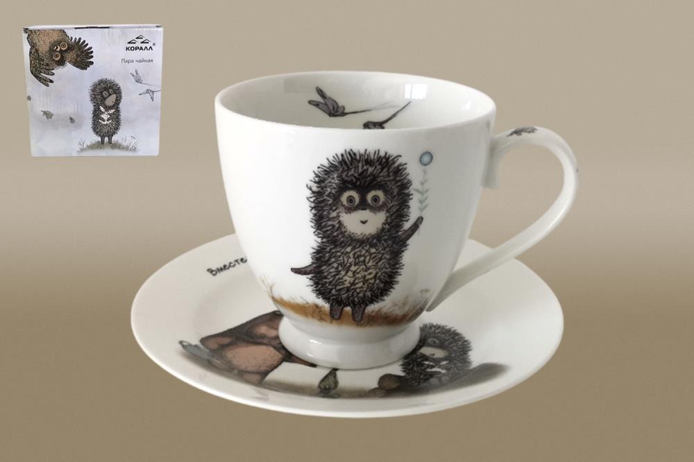 Ежик в тумане Пара чайная круглая 400мл п/уп фарфор кратно 1 Ежик в тумане Пара чайная круглая 400мл п/уп фарфор кратно 1