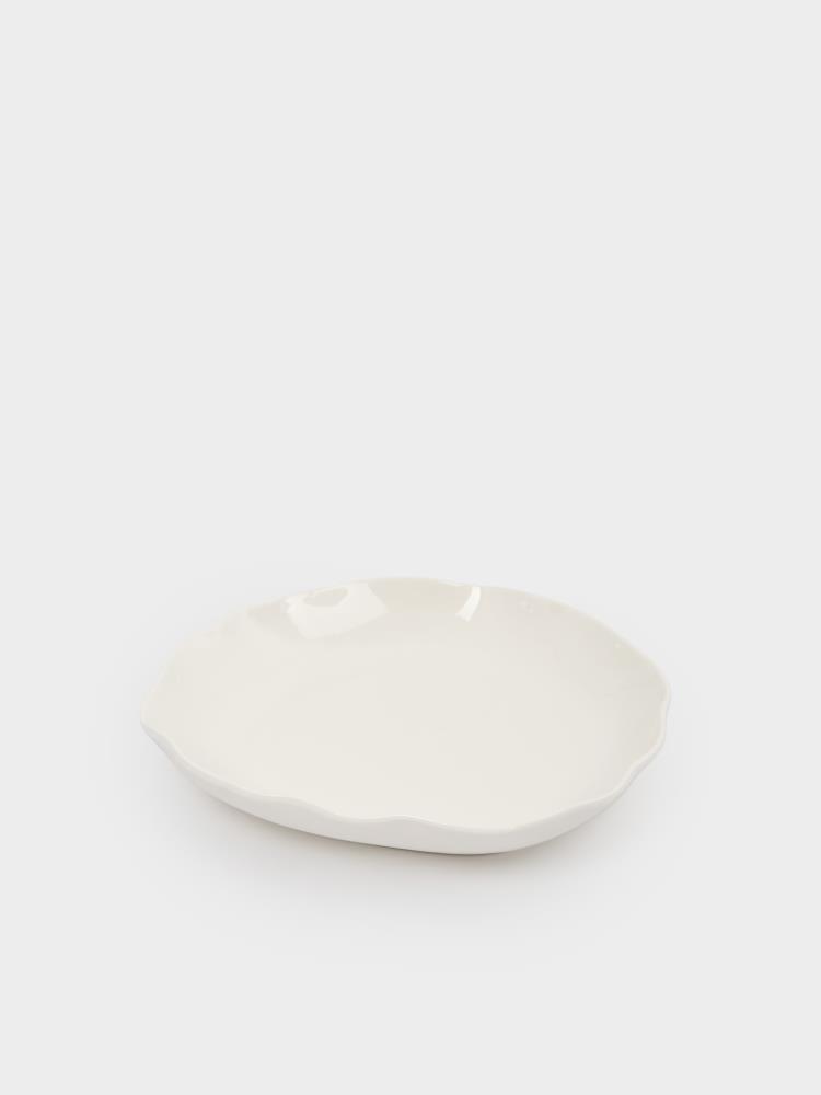 Тарелка суповая, 22х4 см, 600 мл, фарфор P, белая, Волнистый край, White ocean