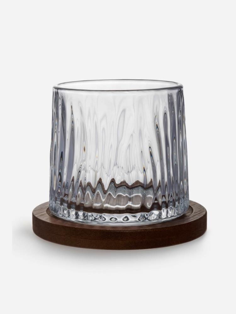 Стакан для виски, 10 см, 280 мл, на подставке, стекло Р/бамбук, Lyric Стакан для виски, 10 см, 280 мл, на подставке, стекло Р/бамбук, Lyric