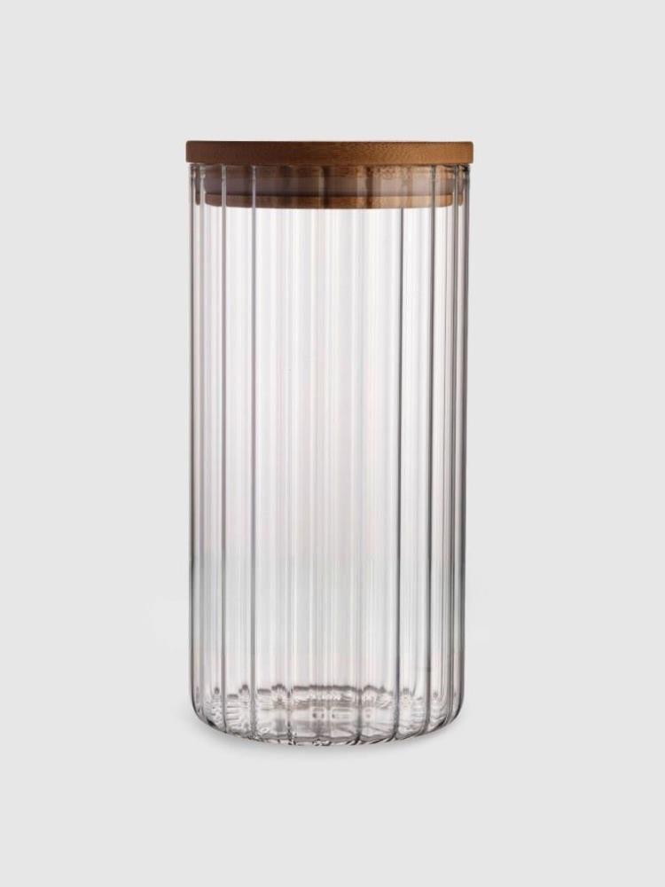 Банка для сыпучих продуктов, 1 л, стекло Б/бамбук, Grand Банка для сыпучих продуктов, 1 л, стекло Б/бамбук, Grand