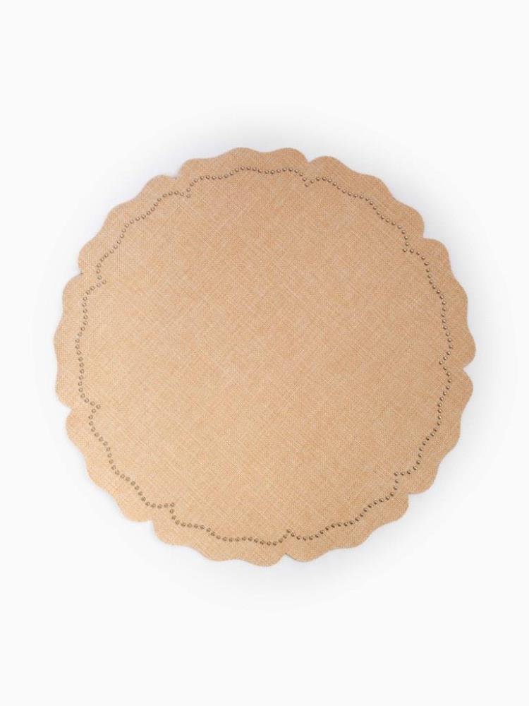 Салфетка под приборы, 38 см, полиэстер/металл, фигурная, молочная, Цветок