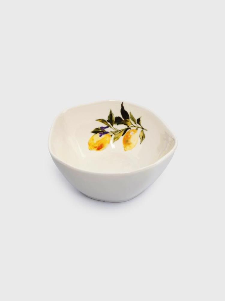 Салатник, 15х7 см, 530 мл, фарфор P, белый, Лимоны, Lemon branch