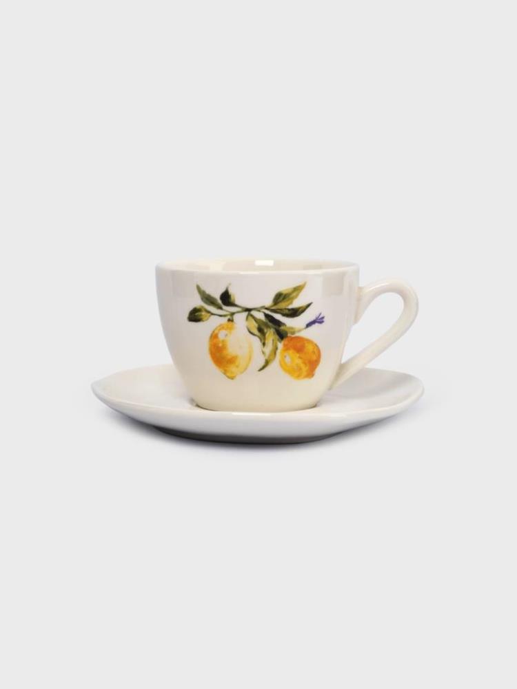 Пара чайная, 1 перс, 2 пр, 200 мл, фарфор P, белая, Лимоны, Lemon branch