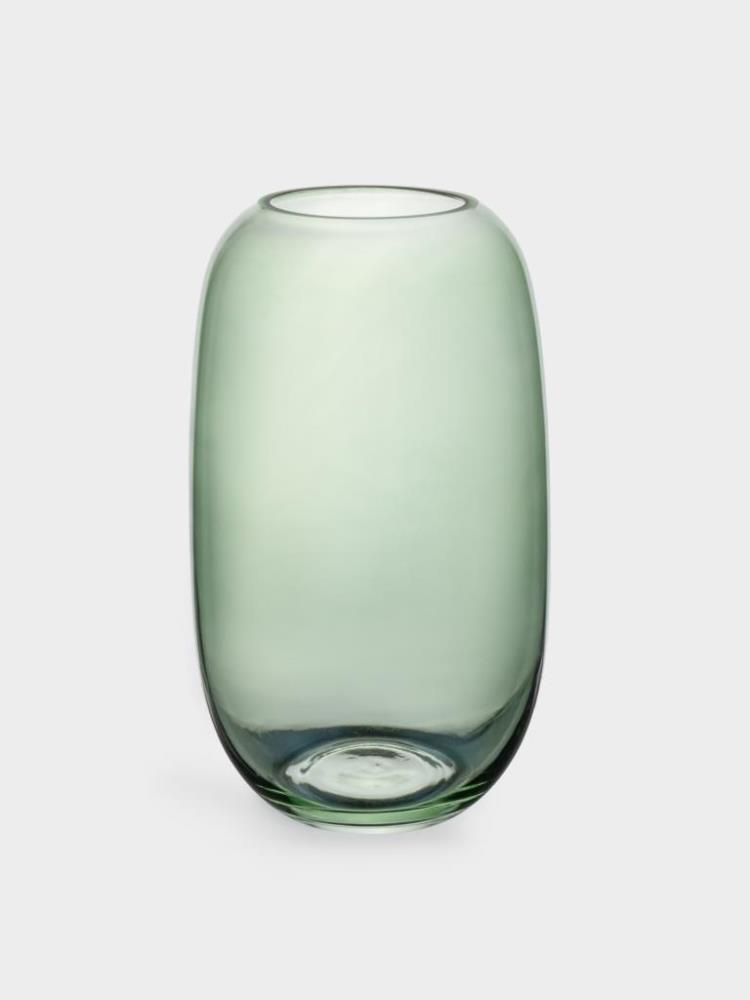 Ваза для цветов, 26 см, стекло, зеленая, Serenade