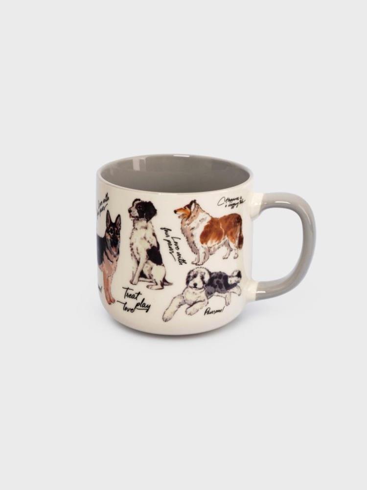 Кружка, 400 мл, фарфор N, бело-серая, Собаки, Pets