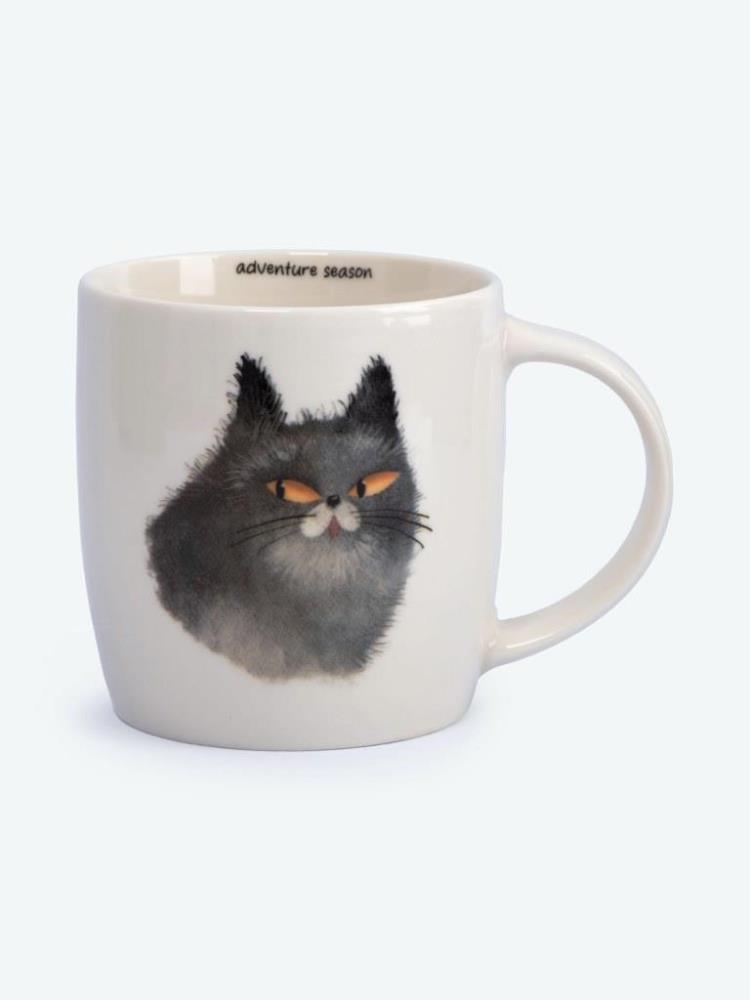 Кружка, 380 мл, фарфор N, белая, Серый кот и Пес, Pets