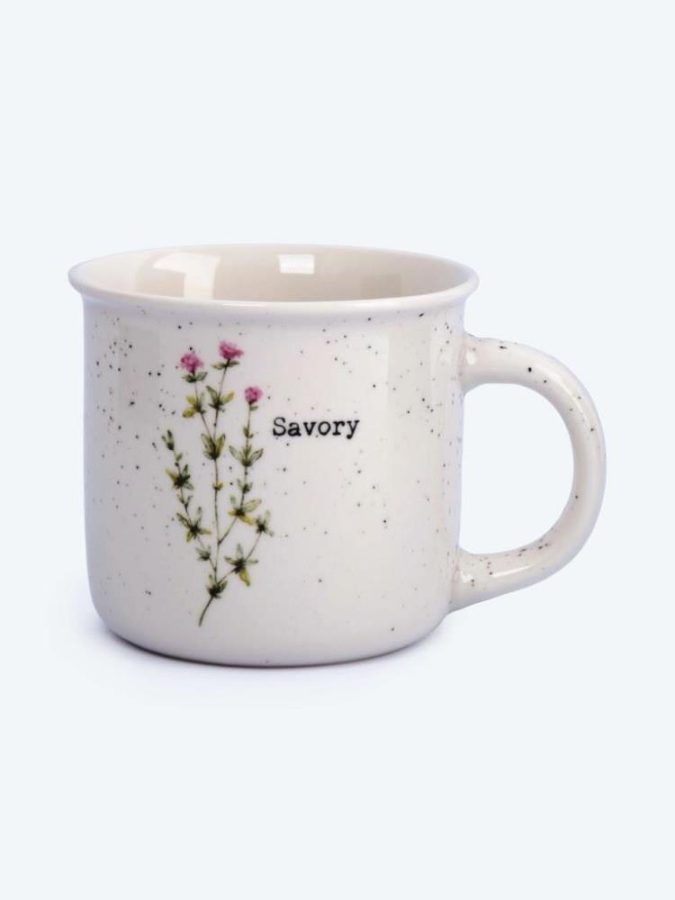 Кружка, 370 мл, фарфор N, белая, в крапинку, Чабер, Herbarium new