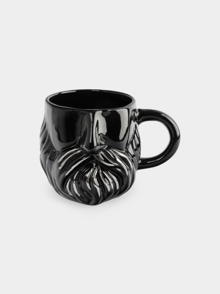 Кружка, 560 мл, керамика, черно-серебристая, Мужчина с бородой, Manly