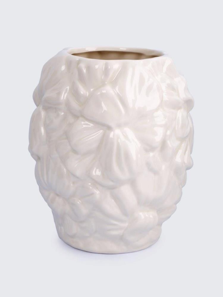 Ваза для цветов, 20 см, керамика, молочная, Цветы, Blossom