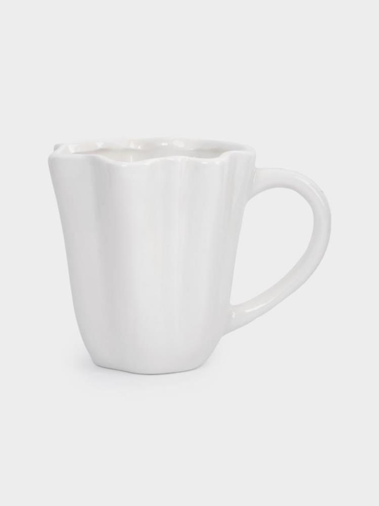 Кружка, 400 мл, керамика, молочно-золотистая, Мятый эффект, Blossom