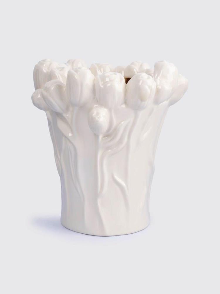 Ваза для цветов, 25 см, керамика, молочная, Тюльпаны, Tulip