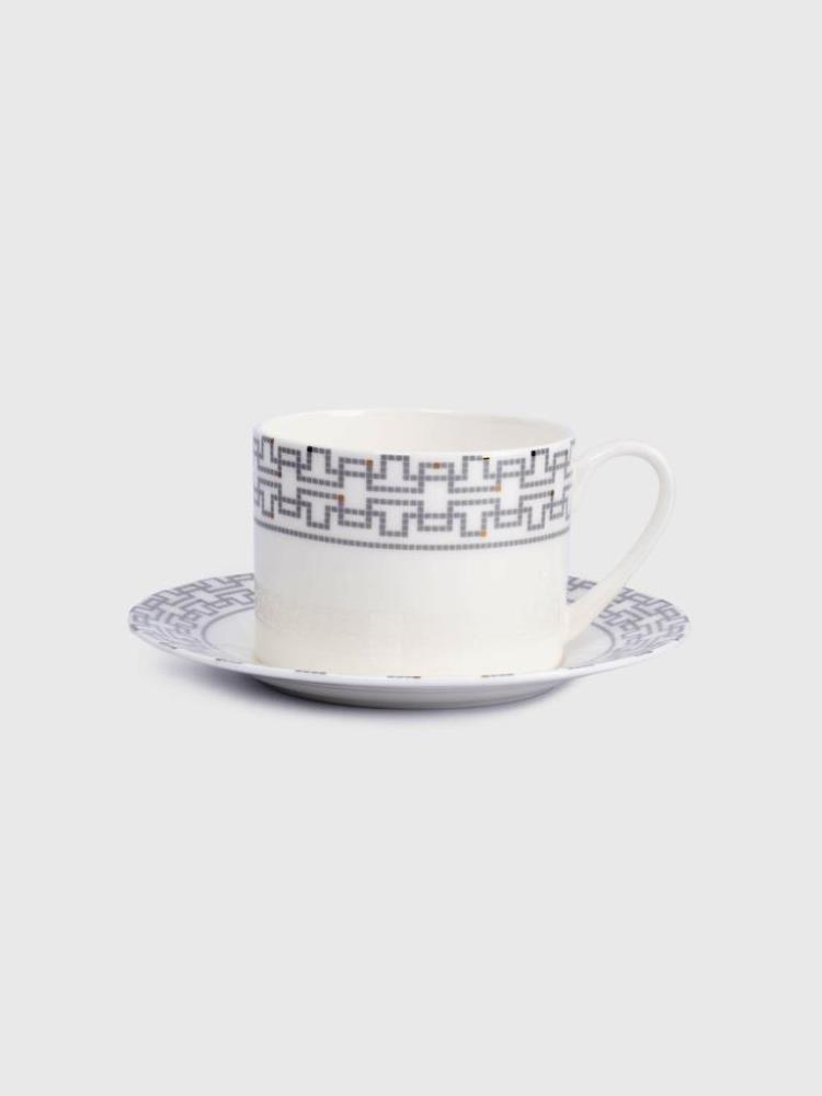 Пара чайная, 1 перс, 2 пр, 290 мл, фарфор F, белая, Орнамент, Greco