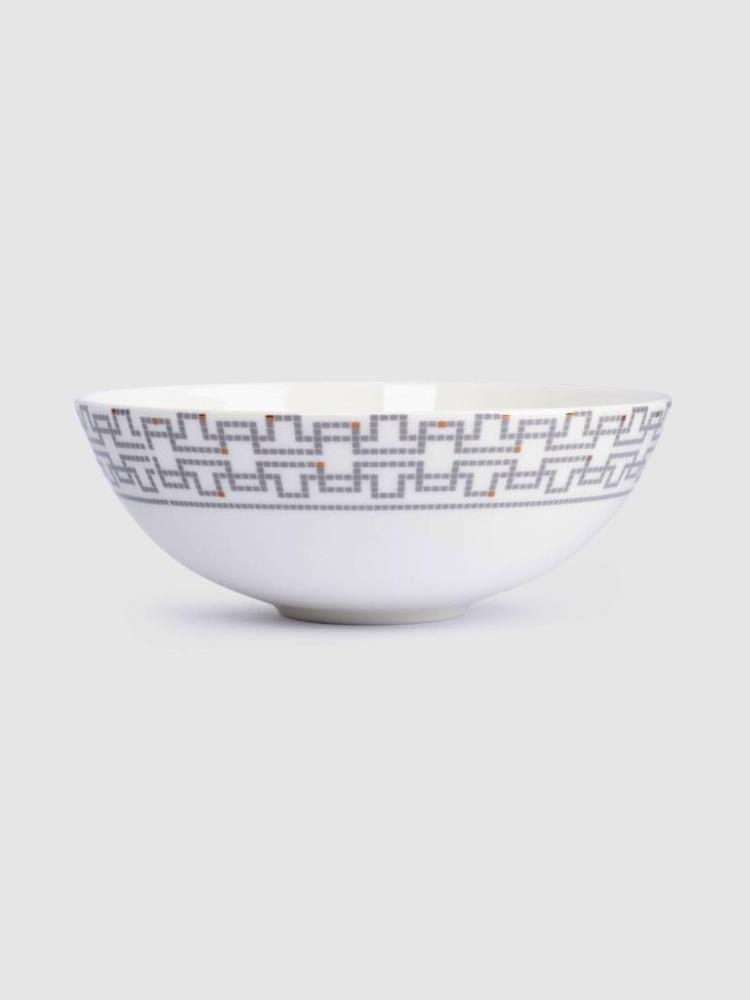 Салатник, 18х6 см, 900 мл, фарфор F, белый, Орнамент, Greco