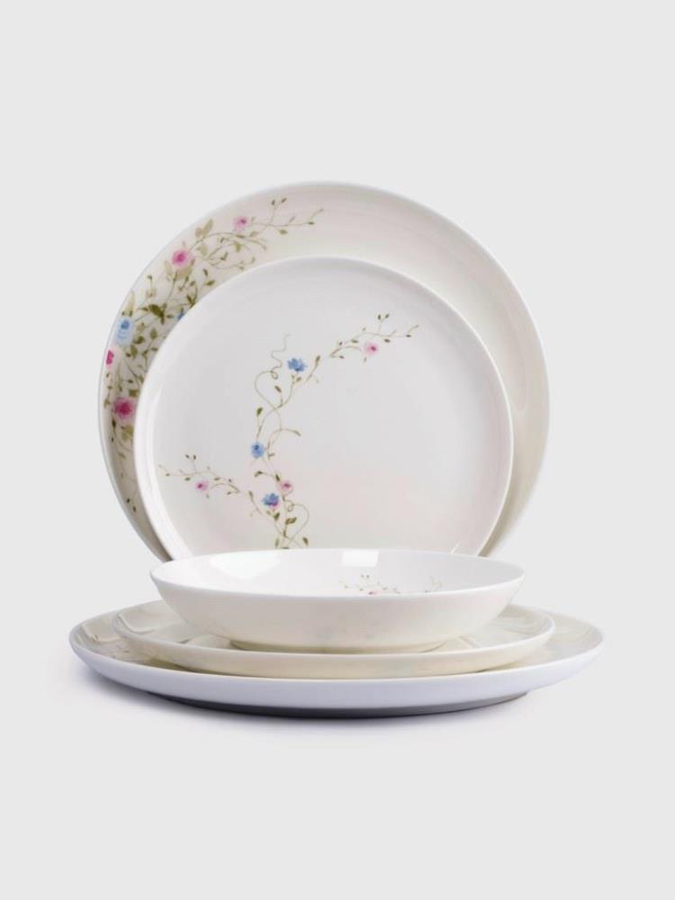 Сервиз обеденный, 6 перс, 18 пр, фарфор F, белый, Цветы, Gentle garden