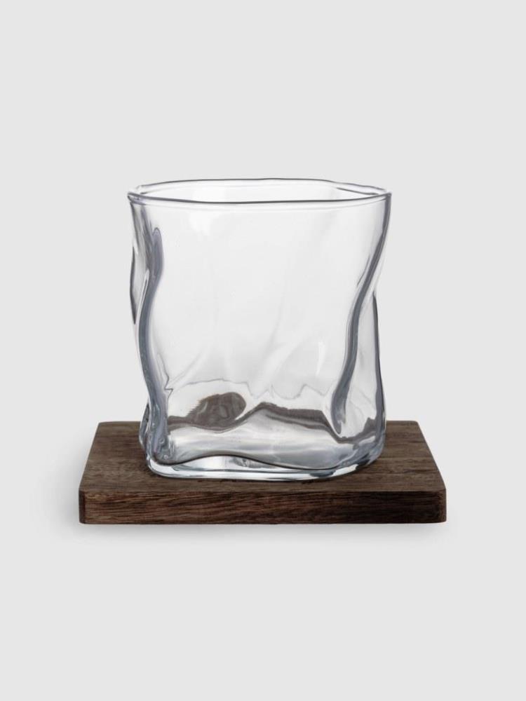 Стакан для виски, 245 мл, на подставке, стекло/дерево, Piano
