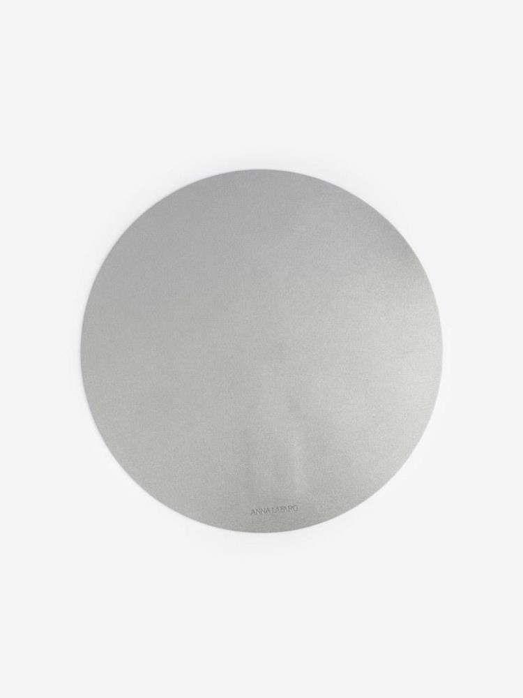 Салфетка под приборы, 38 см, ПВХ, круглая, серебристая, Rock