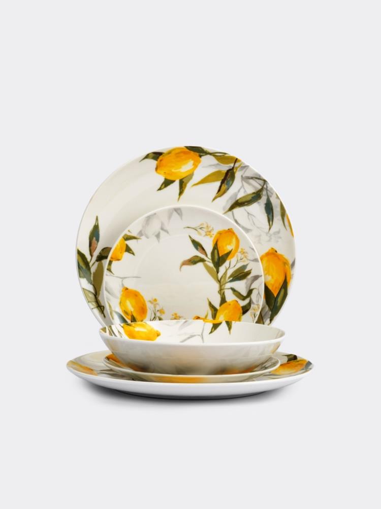 Сервиз обеденный, 6 перс, 18 пр, фарфор P, белый, Лимоны, Palermo