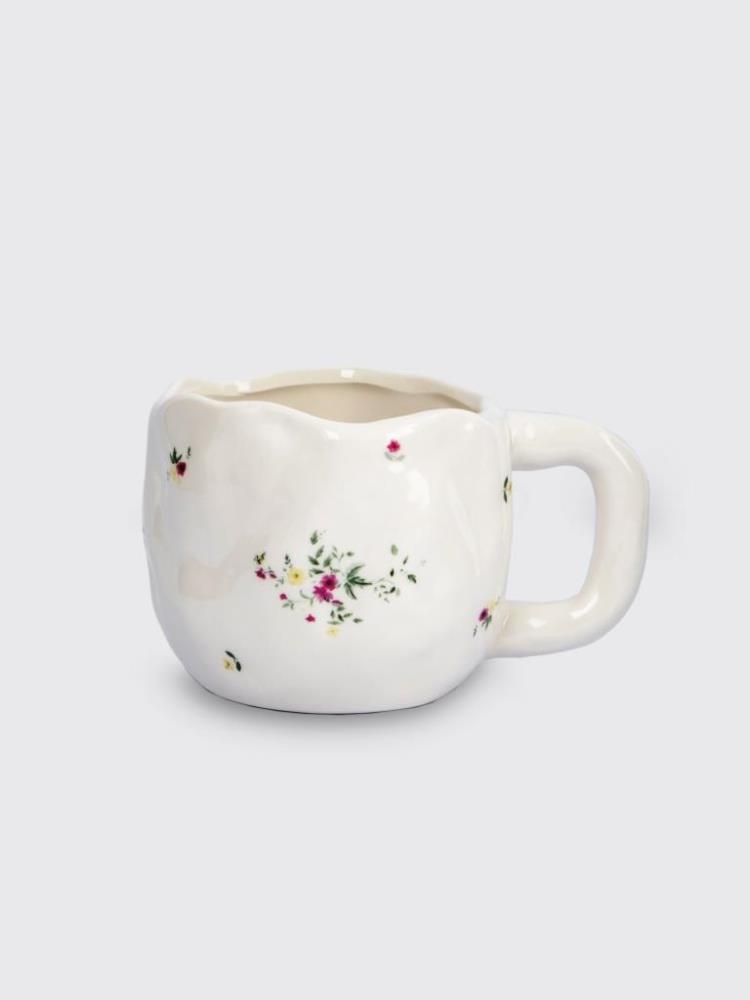Кружка, 550 мл, керамика, белая, Цветы, Meadow