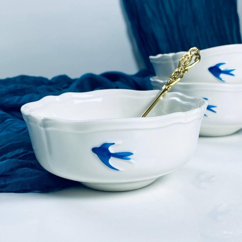 164-148 Набор из 6 салатников 12,5х6см ЛАСТОЧКИ в под.уп.(х8)Фарфор