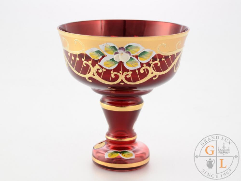Bohemia Star Crystal Конфетница красная 13 см