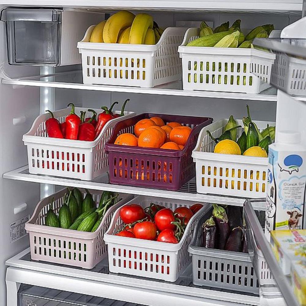 Корзинка для продуктов в холодильник белая 200*300*140 мм (уп.24 шт)