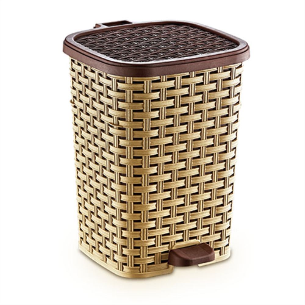 Мусорное. ведро с пед 26лт ПЛЕТЁНОЕ крем 26 лт(4)шт