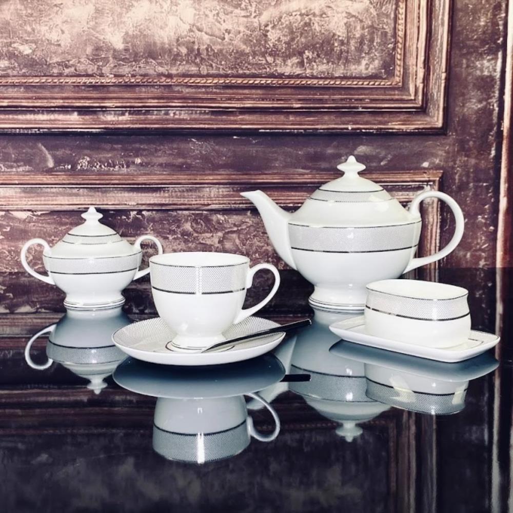 145-517 Чайный сервиз 18пр. СЕРЕБРЯНАЯ СИМФОНИЯ в под.уп.(х2)Костяной фарфор 145-517 Чайный сервиз 18пр. СЕРЕБРЯНАЯ СИМФОНИЯ в под.уп.(х2)Костяной фарфор