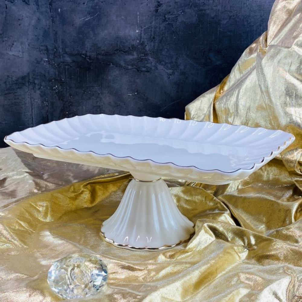 102-109 Прямоугольное блюдо 35,5см на ножке в под.уп.(х4)