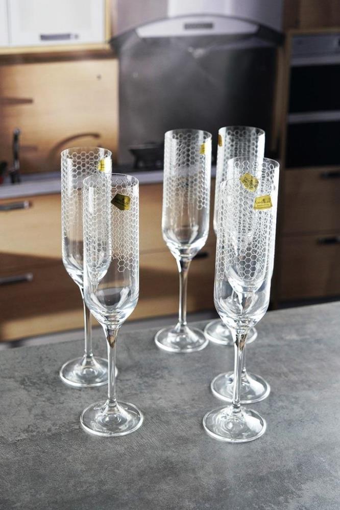 Набор фужеров для шампанского (соты) 200 мл Набор фужеров для шампанского (соты) 200 мл