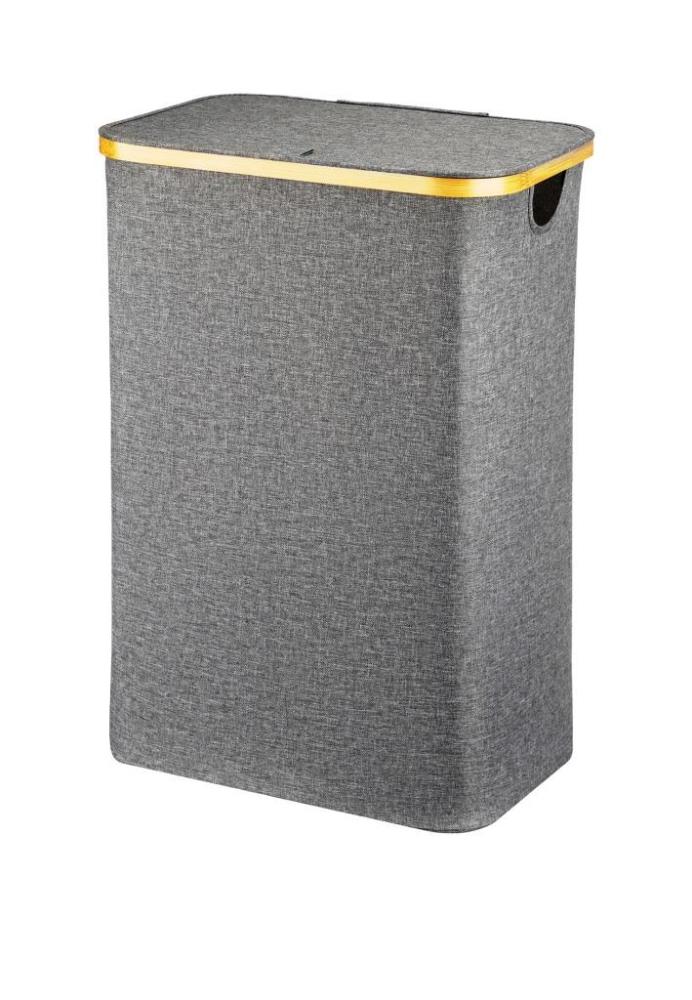 Корзина для белья 40*30*60 см с крышкой, серая