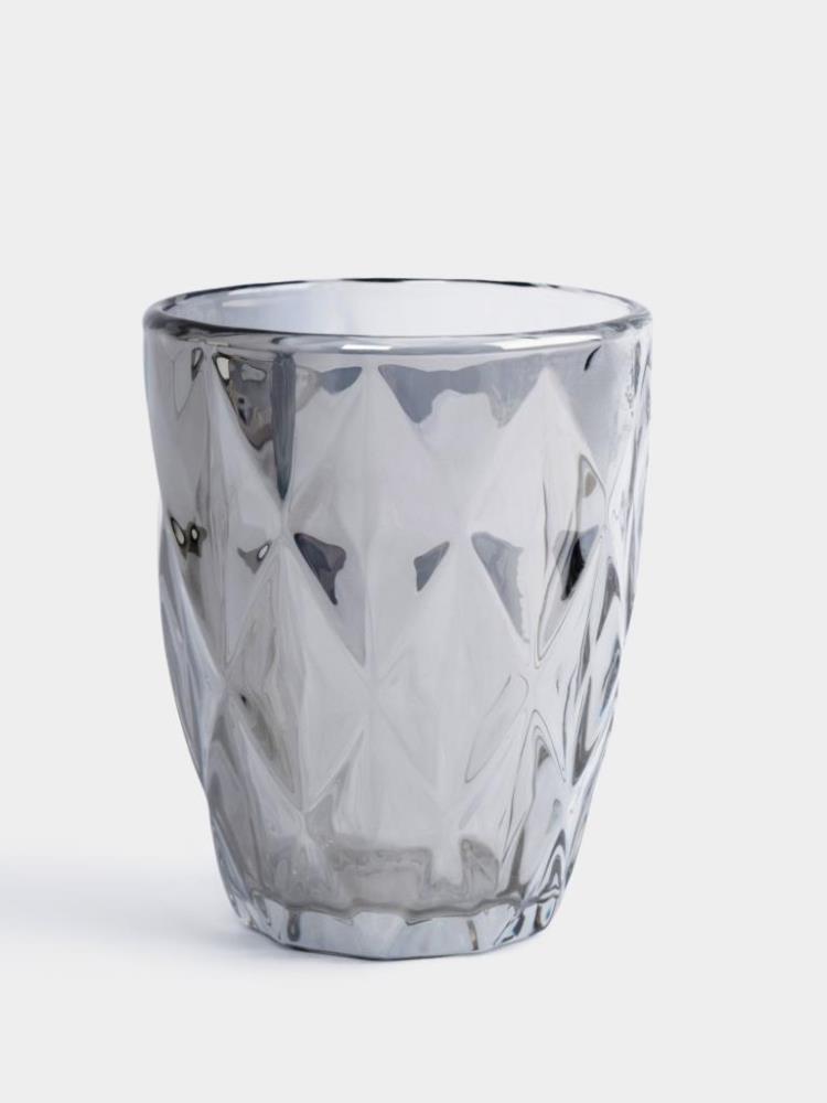 Стакан, 10 см, 270 мл, стекло серый, Diamond color