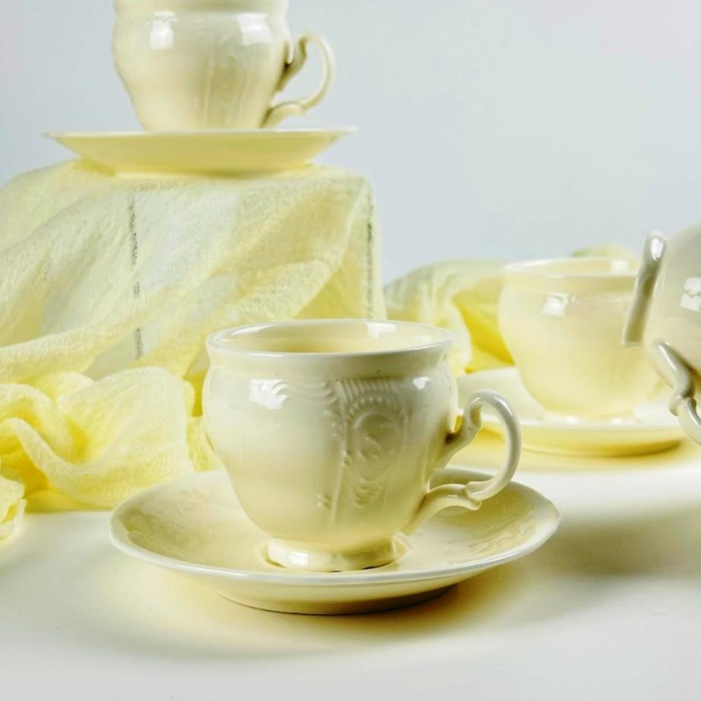 225-062 Кофейный набор 12пр. 120мл MARIA CREAM в под.уп.(х6)Костяной фарфор