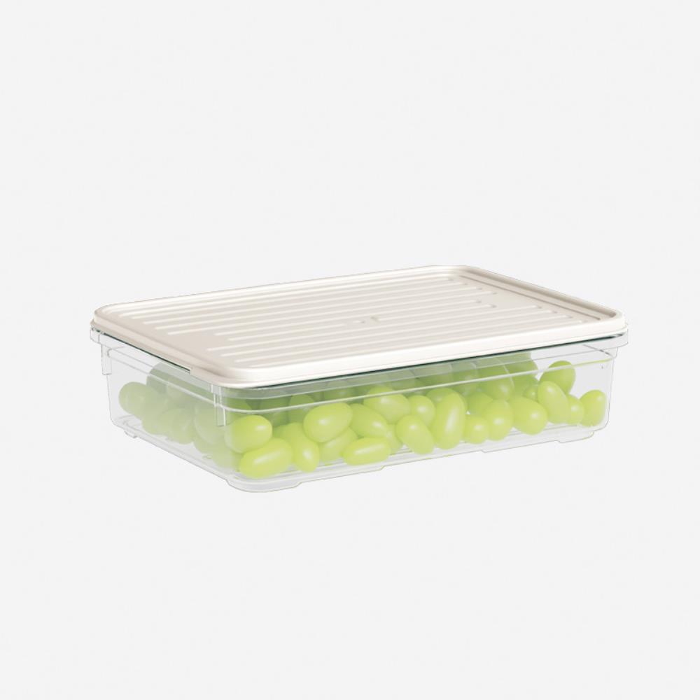 Лоток с крышкой 1100 мл крем 140*200*55 (24)