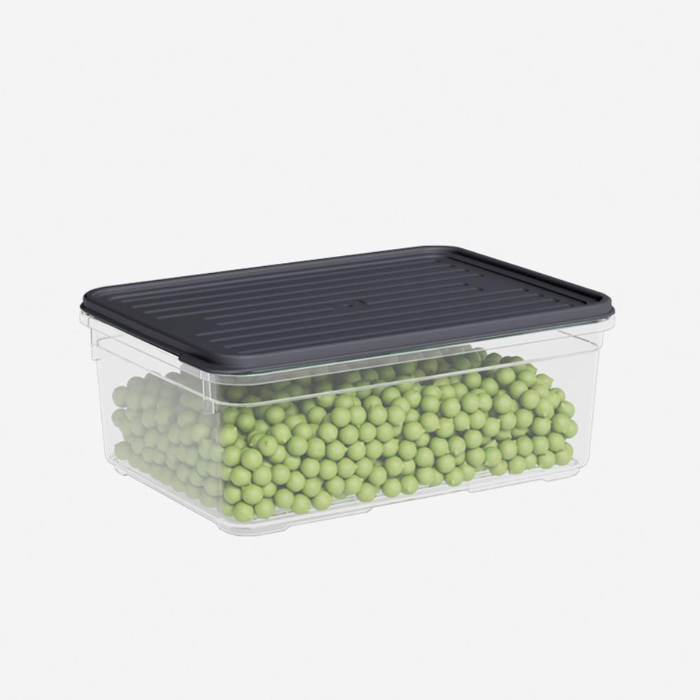 Лоток с крышкой 1600 мл антрацит 140*200*80 (24)