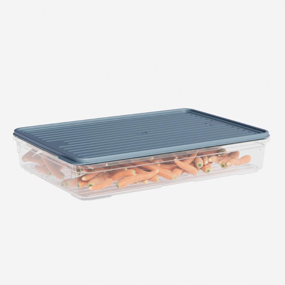 Лоток с крышкой 2200 мл серебристо-серый 195*295*55 (24)