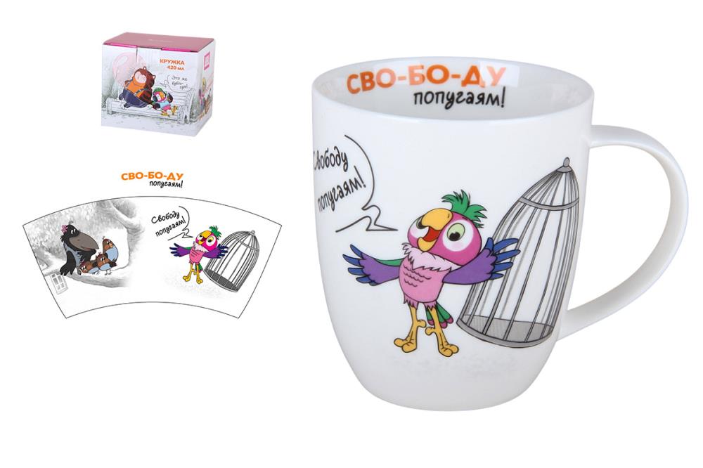 Попугай Кеша Кружка 380 мл ф.дерби  п/уп кратно 1
